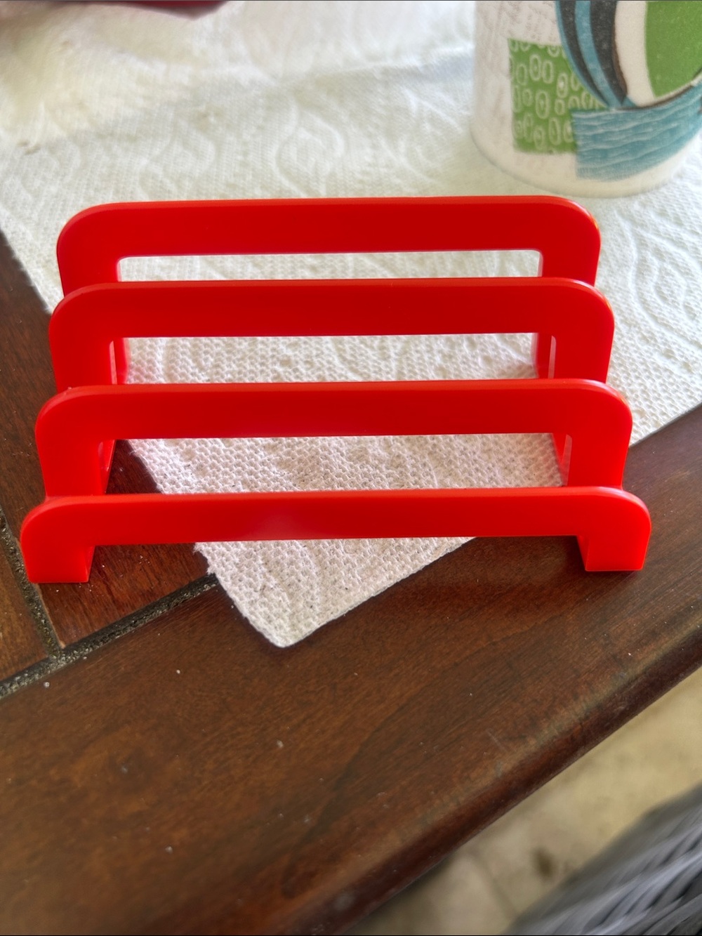 Vintage red Tupperware recipe card holders